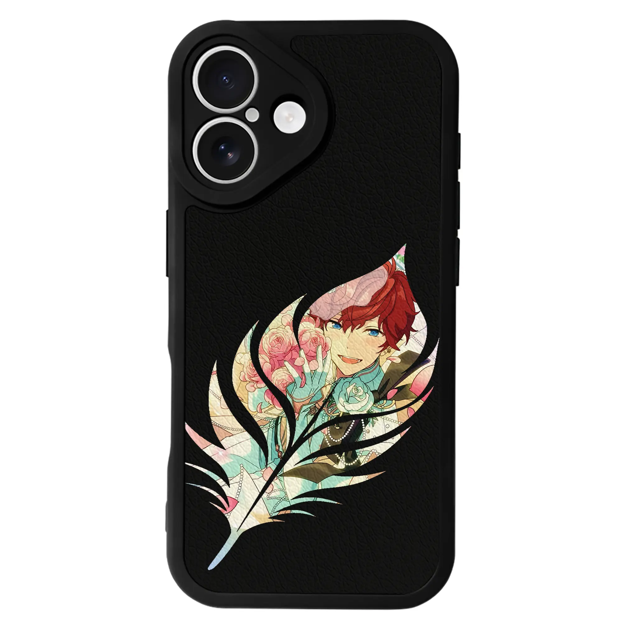 あんさん ぶる グッズ ALKALOID 天城一彩 - IPhone 16シリーズ対応 ・ シリコンスマホケース ・ レザー調 ・ 高精度フィット ・ 耐衝撃 ・ ワイヤレス充電対応 ・ 精密カット